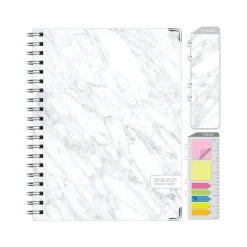 2024-2025 Global Printed Products Marble 8.5" x 11" Academic Weekly & Monthly Planner, Paper Cover, Gray/White