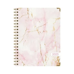 2025 Global Printed Products 8.5" x 11" Calendar Year Weekly & Monthly Planner, Paperboard Cover, Pink/Gold (SPLS25-8511-01)