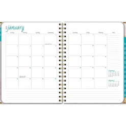 2025 Global Printed Products 8.5" x 11" Calendar Year Weekly & Monthly Planner, Paperboard Cover, Pink/Gold (SPLS25-8511-01)