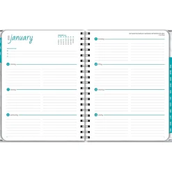 2025 Global Printed Products 8.5" x 11" Weekly & Monthly Planner, Paperboard Cover, White/Gray (SPLS25-8511-06)