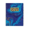 2025 Global Printed Products 8.5" x 11" Monthly Planner, Plastic Cover, Blue/Gold (SPLS25-8511M-F)