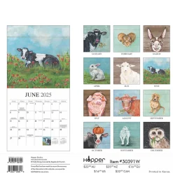 2025 Hopper Studios Barnyard Friends 12" x 12" Monthly Wall Calendar (9781773728100)