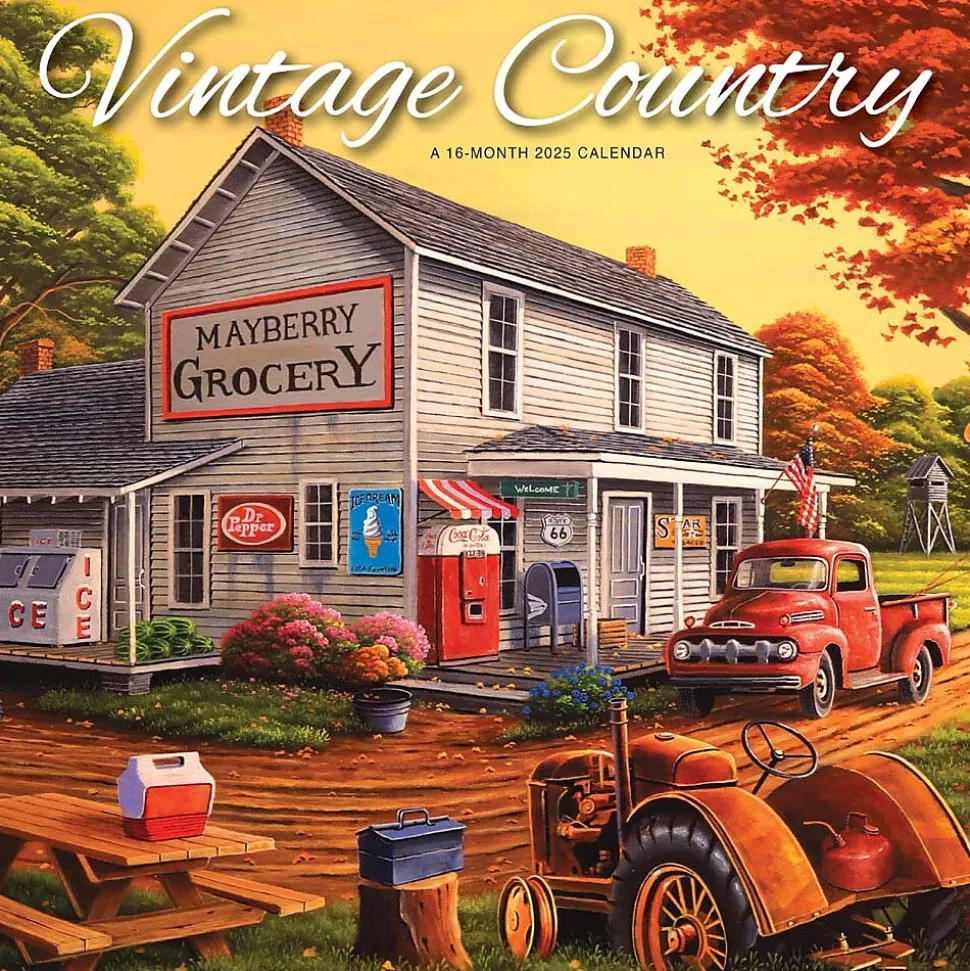 2025 Hopper Studios Vintage Country 12" x 12" Monthly Wall Calendar (9781773728186)