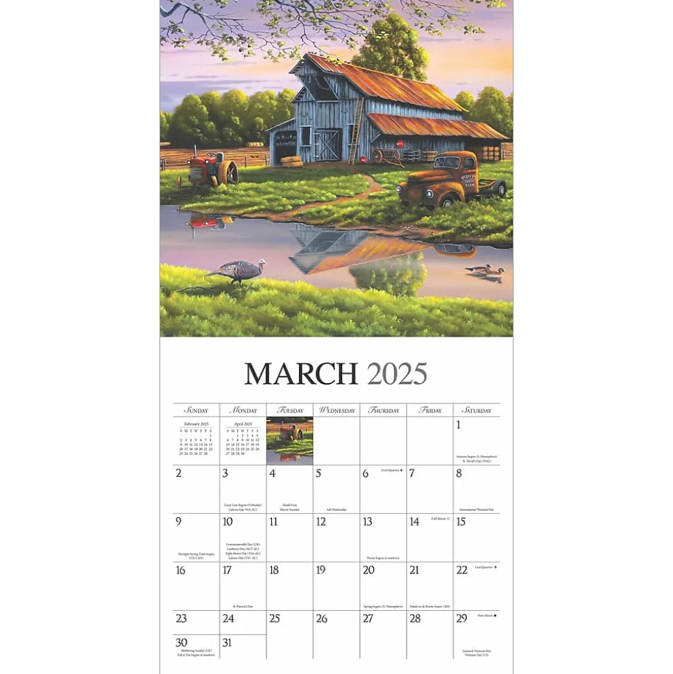 2025 Hopper Studios Vintage Country 12" x 12" Monthly Wall Calendar (9781773728186)