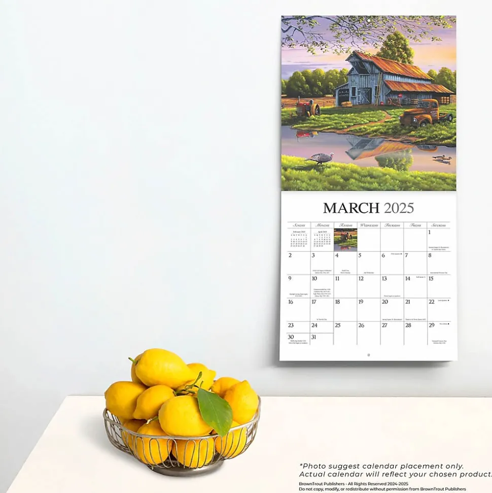 2025 Hopper Studios Vintage Country 12" x 12" Monthly Wall Calendar (9781773728186)