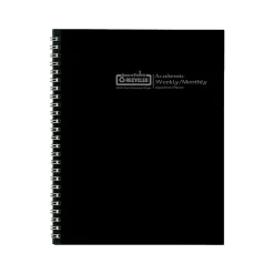 2024-2025 House of Doolittle 7" x 9" Academic Weekly & Monthly Planner, Leatherette Cover, Black (295532-25)