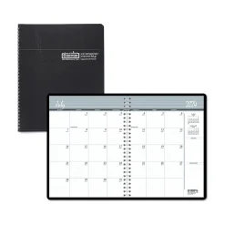 2024-2025 House of Doolittle 8.5" x 11" Academic Monthly Planner, Leatherette Cover, Black (26502-25)