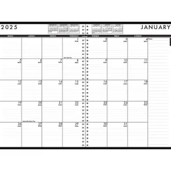 2025 House of Doolittle 7" x 10" Daily & Monthly Planner, Faux Leather Cover, Black (289632-25)