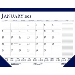 2025 House of Doolittle 18.5" x 13" Monthly Desk Pad Calendar, White/Blue (1646-25)