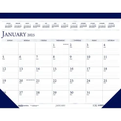 2025 House of Doolittle 22" x 17" Monthly Desk Pad Calendar, White/Deep Blue (150-25)
