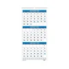 2025 House of Doolittle 8" x 17" Three-Month Wall Calendar, White/Blue (3646-25)