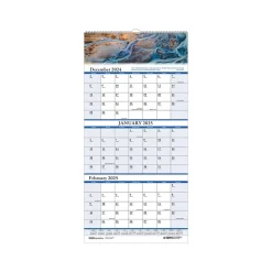 2025 House of Doolittle Earthscapes 8" x 17" Three-Month Wall Calendar (3636-25)