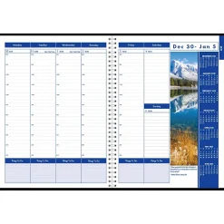 2025 House of Doolittle Earthscapes 8.5" x 11" Weekly & Monthly Planner, Leatherette Cover, Black (27302-25)
