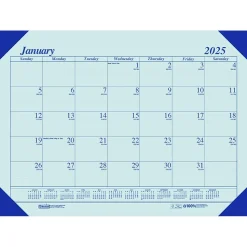 2025 House of Doolittle Ecotones 22" x 17" Monthly Desk Pad Calendar, Blue (12440-25)