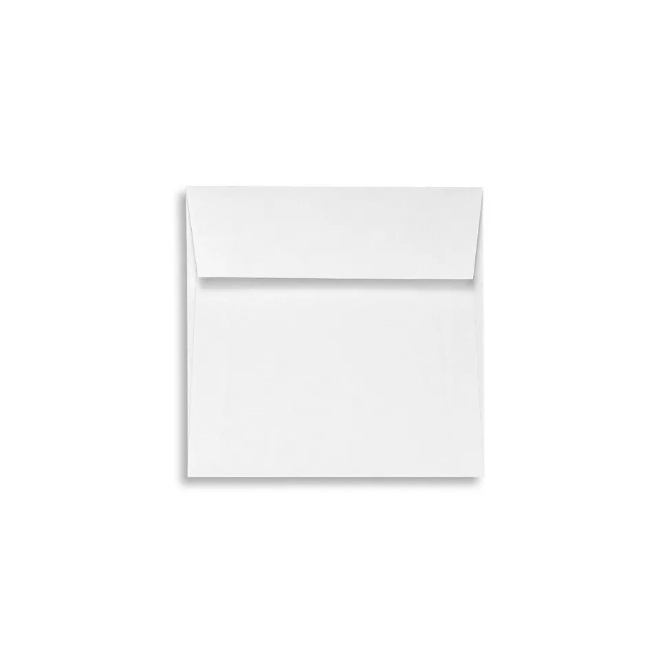 80 lb 5 3/4" x 5 3/4" Recycled Peel & Press Square Envelopes, White, 50/Pack