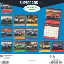 2025 Motor Club Supercars 12" x 12" Monthly Square Wall Calendar (9781975477844)