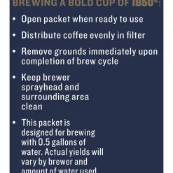 1850 Pioneer Blend Ground Coffee, Medium Roast, 2.5 oz. Fraction Pack, 24/Carton (SMU21511)