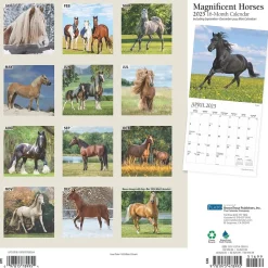 2025 Plato Magnificent Horses 12" x 12" Monthly Square Wall Calendar (9781975478995)