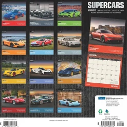 2025 Plato Supercars 12" x 12" Monthly Wall Calendar (9781975480776)