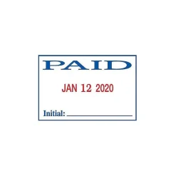 2000 Plus 2360 Dater, ENTERED, PAID, FAXED, RECEIVED, Blue and Red Ink (011035)