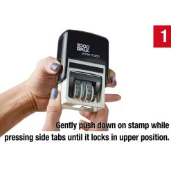 2000 Plus 4-in-1 Date Stamp, Scanned, Completed, Entered, Emailed, Blue and Red Ink (011098)