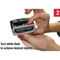 2000 Plus Micro Message Dater 12-in-1 Self-Inking Date and Message Stamp, Black Ink (011090)