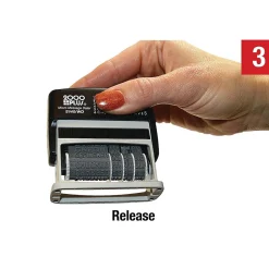 2000 Plus Micro Message Dater 12-in-1 Self-Inking Date and Message Stamp, Black Ink (011090)