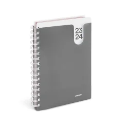 2023-2024 Poppin 6" x 8.5" Academic Weekly & Monthly Planner, Dark Gray (109414)