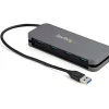 4 Port USB 3.0 Hub, 4x USB-A, 5Gbps Laptop/Desktop USB Type-A Hub, USB Bus Powered, 28cm Long Cable with Cable Management