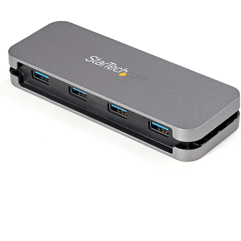 4 Port USB 3.0 Hub, 4x USB-A, 5Gbps Laptop/Desktop USB Type-A Hub, USB Bus Powered, 28cm Long Cable with Cable Management