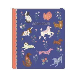 2024-2025 Punch Studio 9.5" x 11.5" Academic Monthly Planner, Paper Cover, Blue Multicolor (79142)