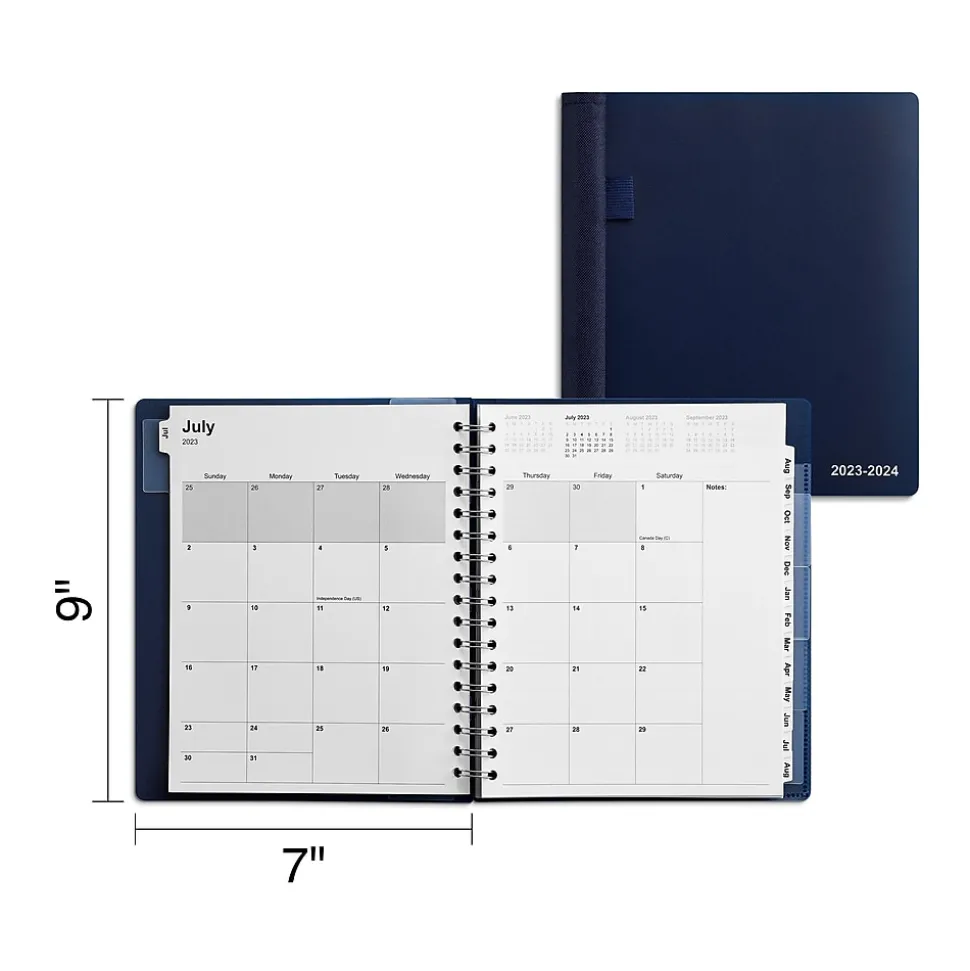 2023-2024 Staples 7" x 9" Academic Weekly & Monthly Appointment Book, Blue (ST60360-23)
