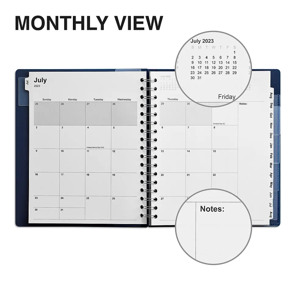 2023-2024 Staples 7" x 9" Academic Weekly & Monthly Appointment Book, Blue (ST60360-23)