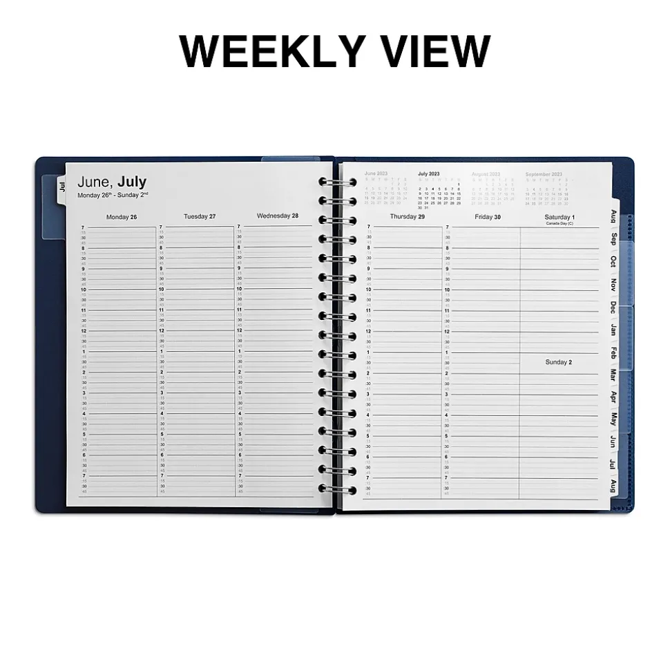 2023-2024 Staples 7" x 9" Academic Weekly & Monthly Appointment Book, Blue (ST60360-23)