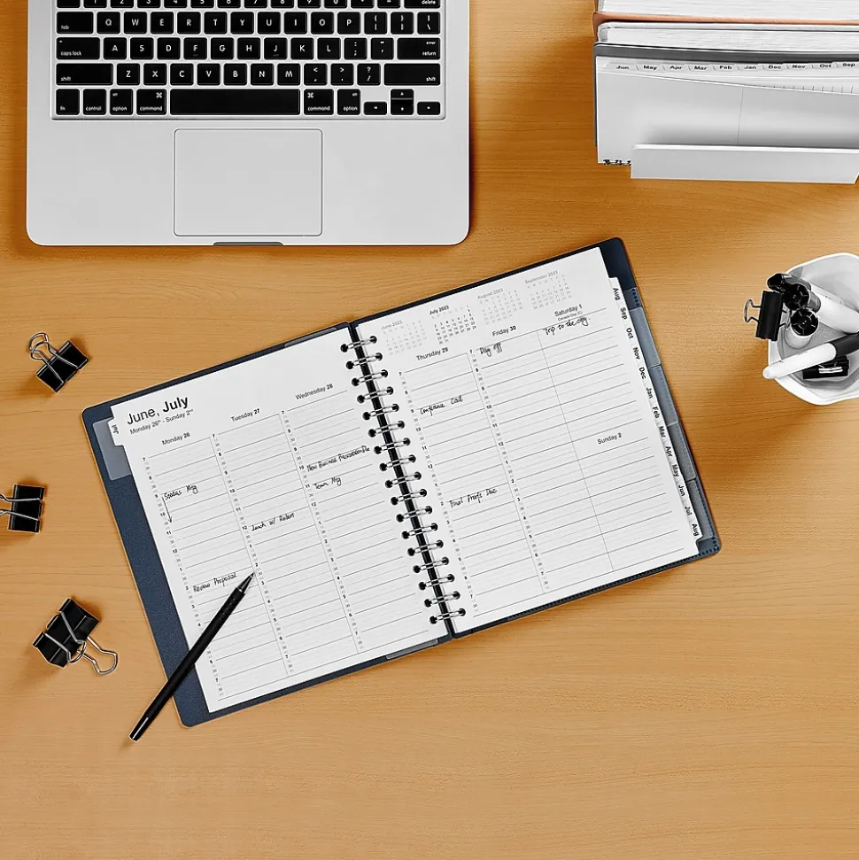 2023-2024 Staples 7" x 9" Academic Weekly & Monthly Appointment Book, Blue (ST60360-23)