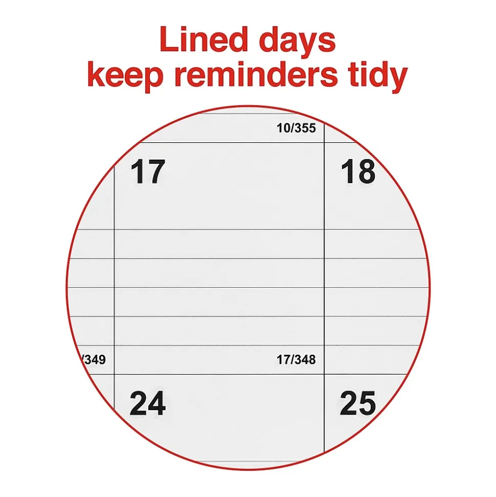 2025 Staples 22" x 29" Wall Calendar, White/Red (ST53914-25)