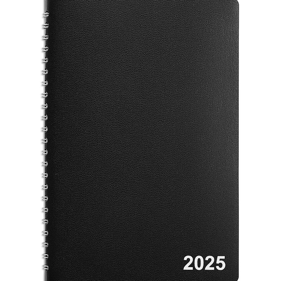 2025 Staples 5" x 8" Weekly & Monthly Appointment Book, Black (ST58454-25)