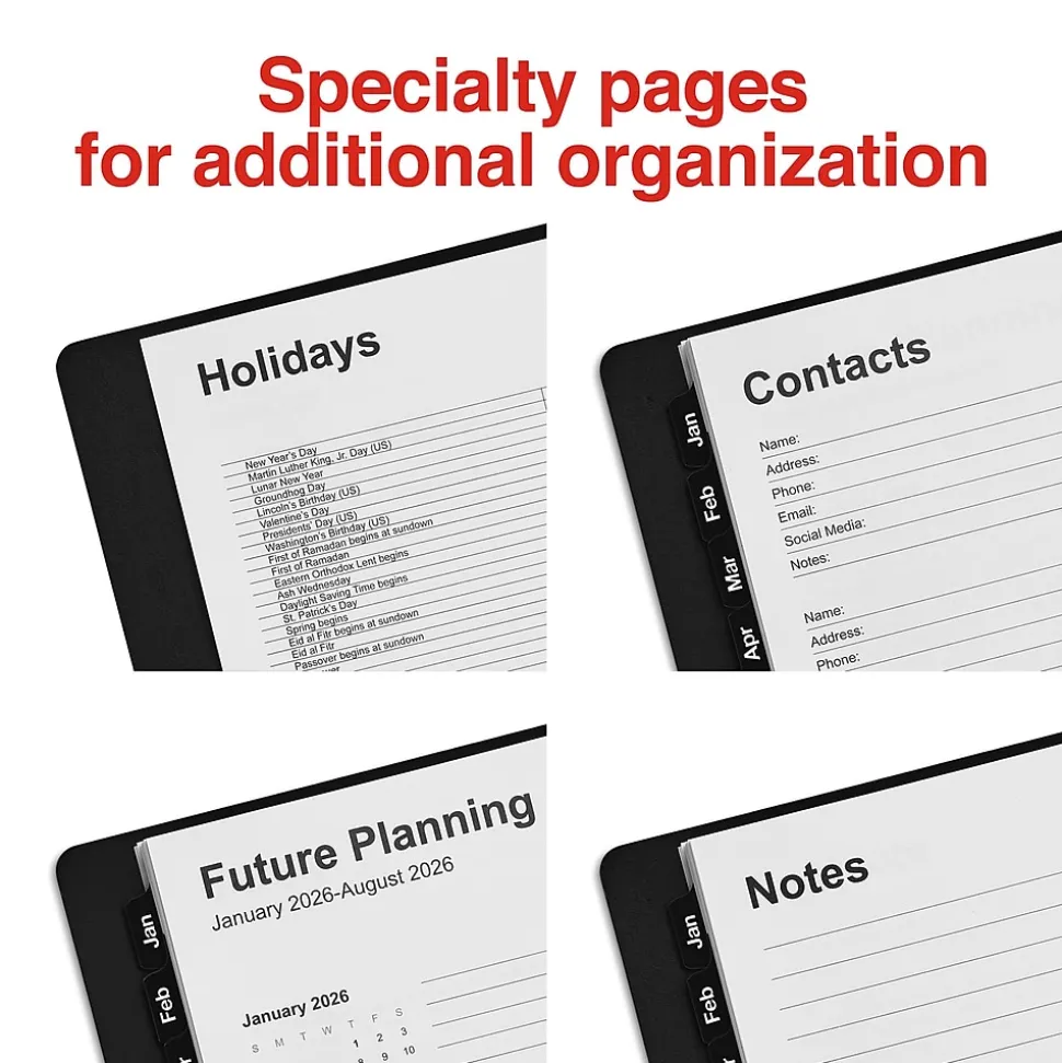 2025 Staples 5" x 8" Weekly & Monthly Appointment Book, Black (ST58454-25)