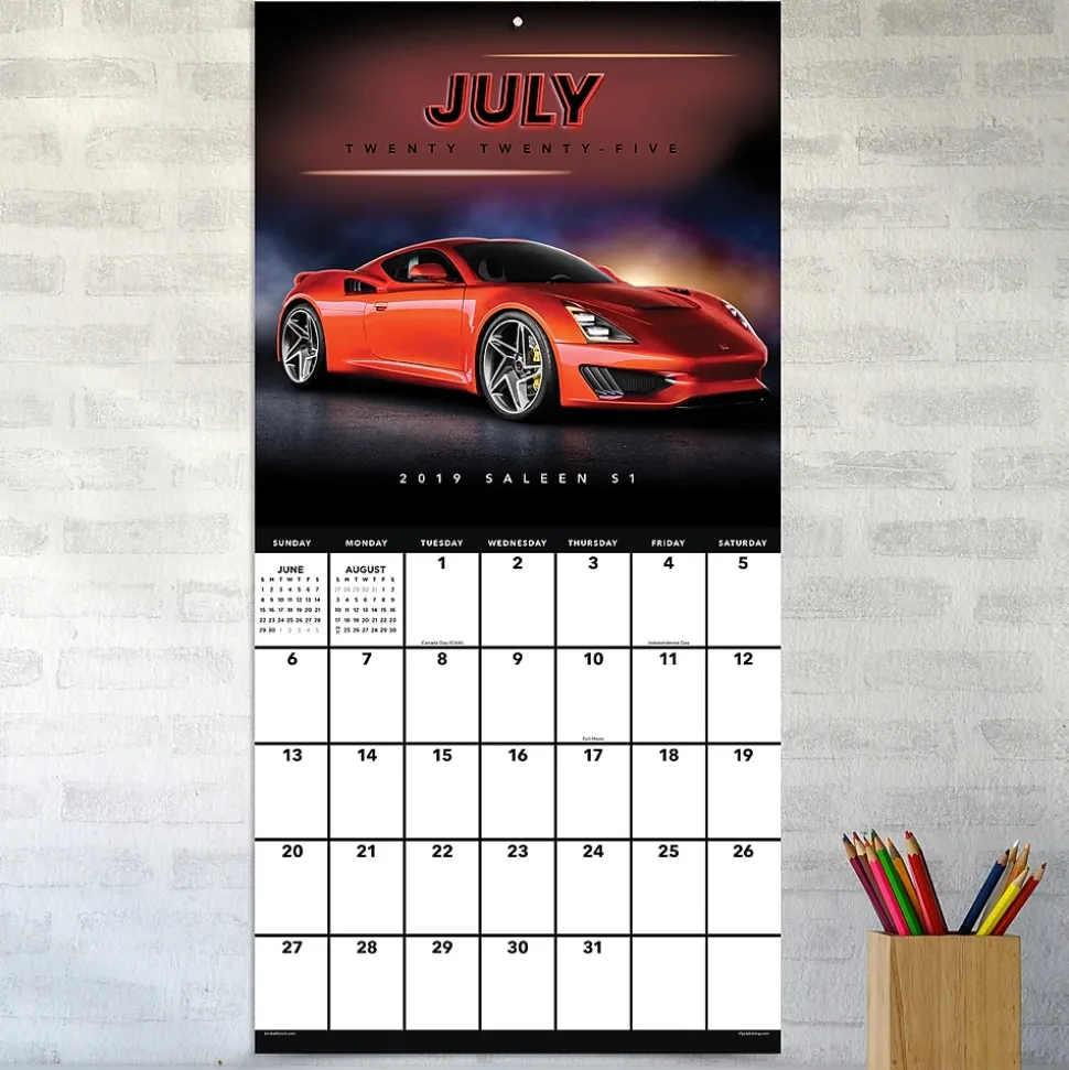2025 TF Publishing 12" x 12" Dream Cars Wall Calendar (25-1008)
