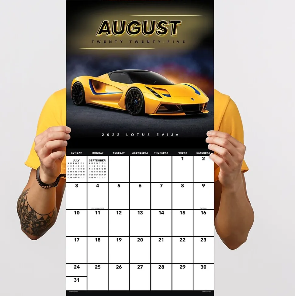 2025 TF Publishing 12" x 12" Dream Cars Wall Calendar (25-1008)