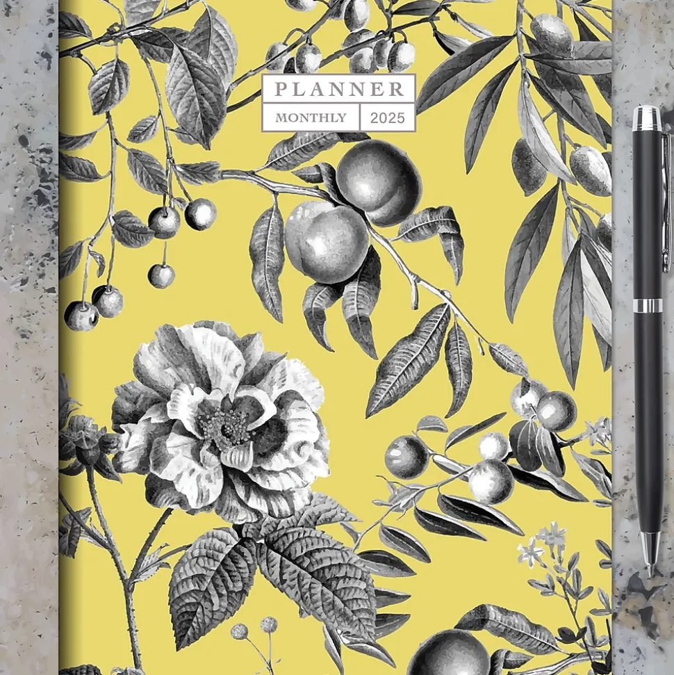 2025 TF Publishing 6.5" x 8" Monthly Planner, Paperboard Cover, Beyond the Pale Yellow (25-4202)
