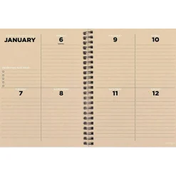 2025 TF Publishing 6.5" x 8" Weekly & Monthly Planner, Paperboard Cover, Black/Beige (25-9202)