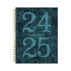 2024-2025 TF Publishing Bibliophile Series Mineral Fleur-De-Lis 6" x 8" Academic Weekly & Monthly Planner, Paperboard Cover