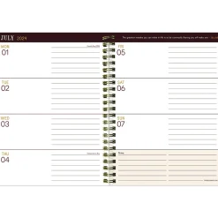 2024-2025 TF Publishing Bibliophile Series Mineral Fleur-De-Lis 6" x 8" Academic Weekly & Monthly Planner, Paperboard Cover