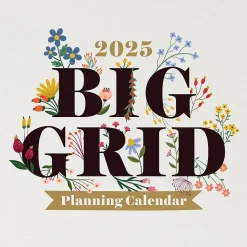 2025 TF Publishing Big Grid-Floral 12" x 12" Monthly Wall Calendar (25-1103)