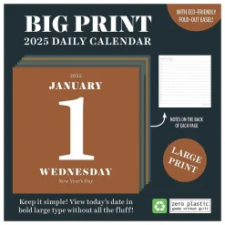 2025 TF Publishing Big Print 5.25" x 5.25" Day-to-Day Calendar (25-3024)