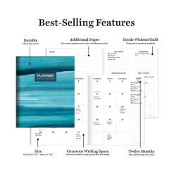 2024-2025 TF Publishing Blue Watercolor 6.5