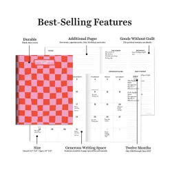 2024-2025 TF Publishing Check Pink and Red 6.5