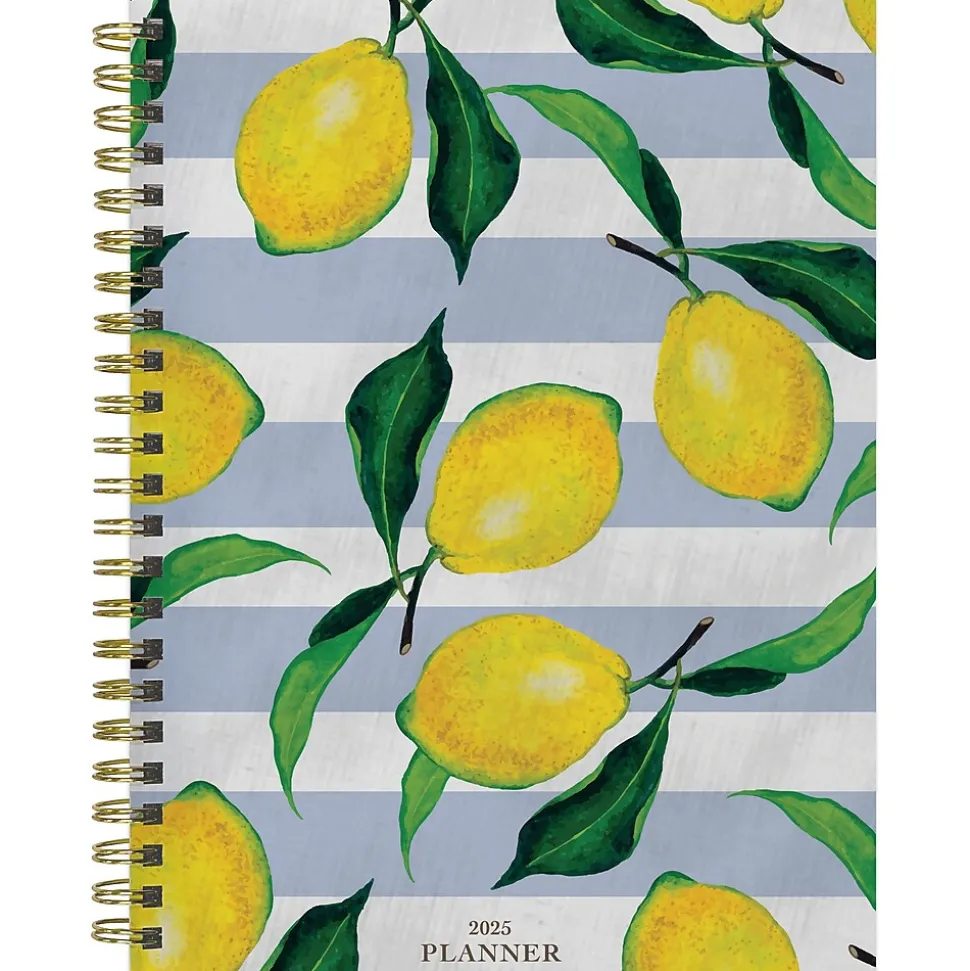 2025 TF Publishing Lemons of Capri 6.5" x 8" Weekly & Monthly Planner, Paperboard Cover, Multicolor (25-9208)