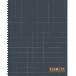 2025 TF Publishing Navy Grid Space 9" x 11" Weekly & Monthly Planner, Paperboard Cover, Multicolored (25-9704)